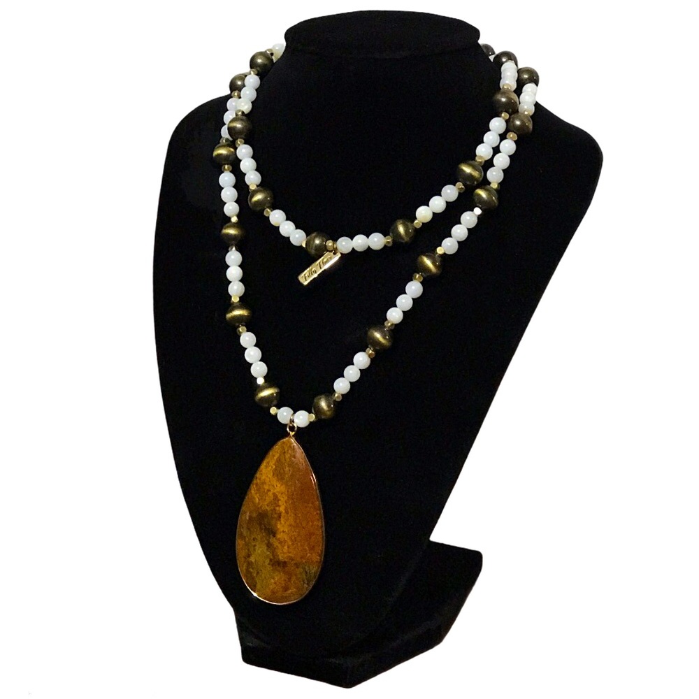 Boho-Chic Beaded Pendant Statement Necklace